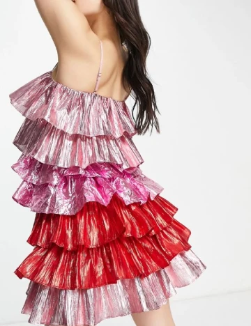 Rochie scurta Collective The Label, roz Roz