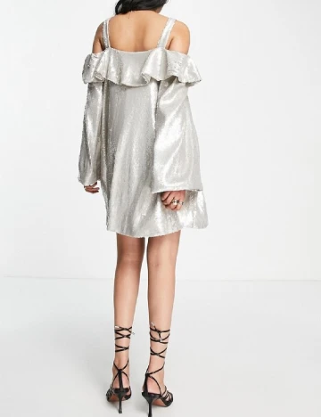 Rochie scurta Top Shop, argintiu Gri
