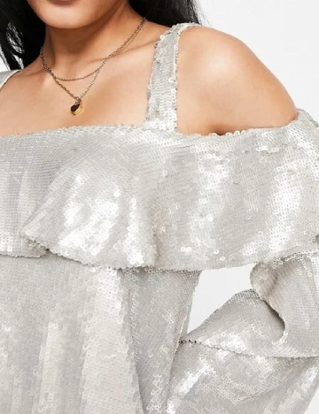 Rochie scurta Top Shop, argintiu Gri