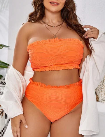 Costum de baie SHEIN CURVE, portocaliu