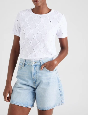 Bluza Pieces, alb Albastru