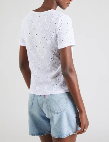 Bluza Pieces, alb Albastru