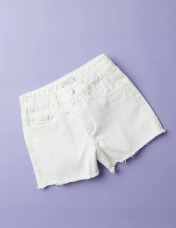 
						Pantaloni scurti Name It, alb