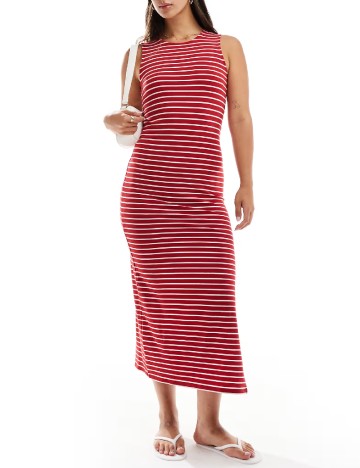
						Rochie lunga Pieces, rosu