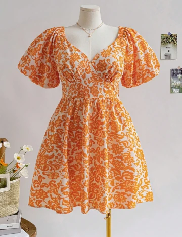 Rochie scurta SHEIN CURVE, portocaliu Portocaliu