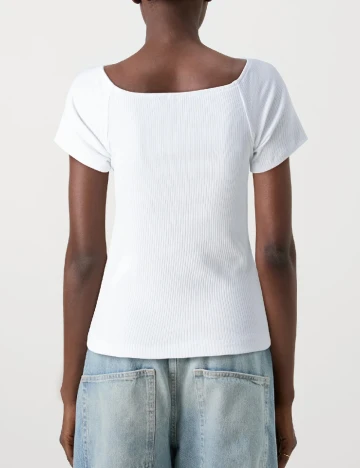 Tricou Pieces, alb