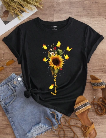 Tricou SHEIN, negru Negru