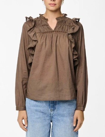 
						Bluza Pieces, maro