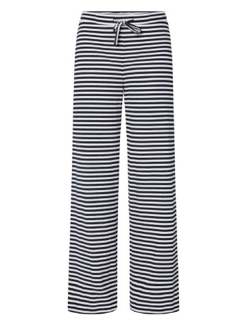 Pantaloni Pieces, alb/albastru