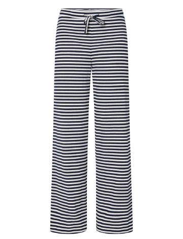 Pantaloni Pieces, alb/albastru