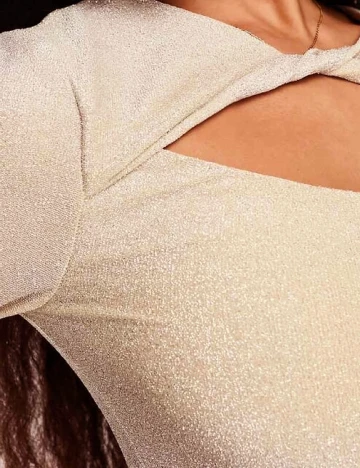 Rochie lunga Collective The Label, crem Crem