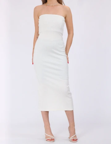 Rochie medie Pieces, alb