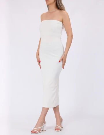 Rochie medie Pieces, alb