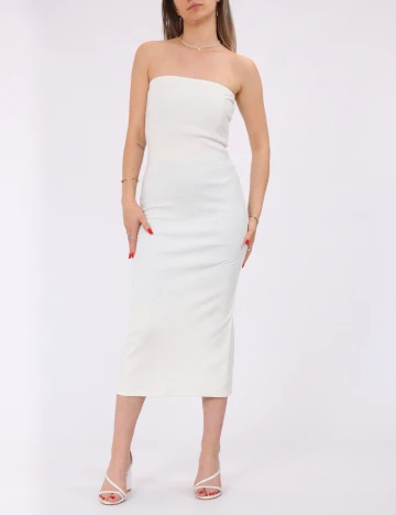 Rochie medie Pieces, alb