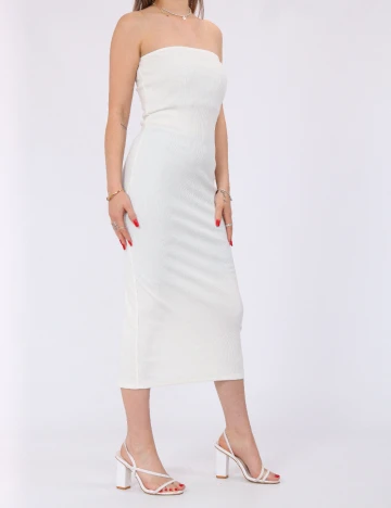 Rochie medie Pieces, alb