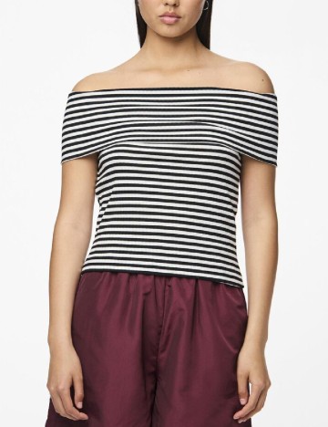 
						Top Pieces, alb/negru