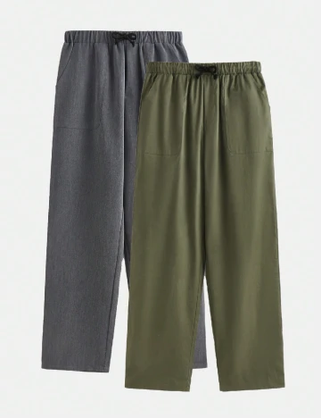Set pantaloni Shein Kids, verde/gri