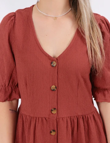 Rochie scurta Vero Moda, caramiziu