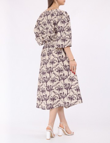 Rochie medie Vero Moda, crem/mov