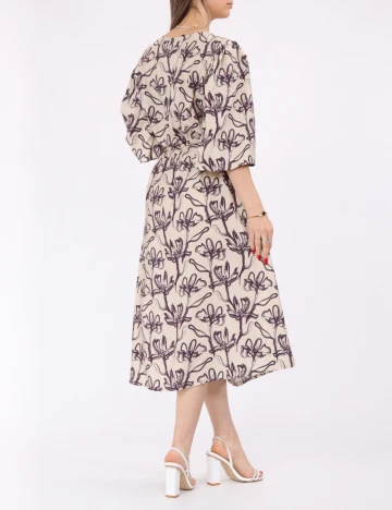 Rochie medie Vero Moda, crem/mov