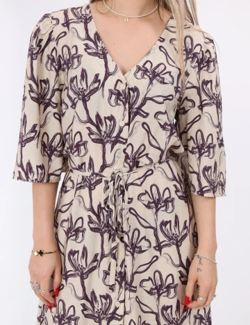 Rochie medie Vero Moda, crem/mov
