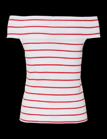 Bluza Pieces, alb/rosu