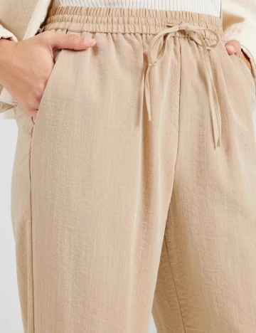 Pantaloni Pieces, crem Crem