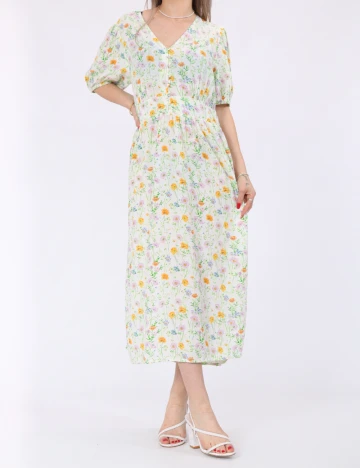 Rochie medie Pieces, floral print Floral print