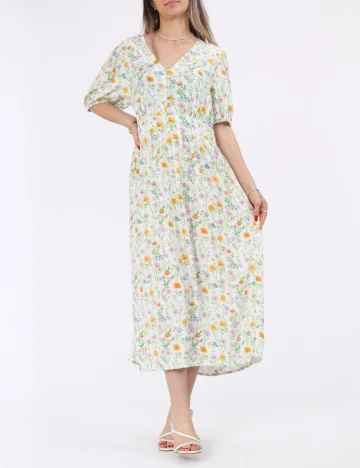 Rochie medie Pieces, floral print Floral print