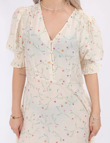 Rochie medie Vero Moda, crem