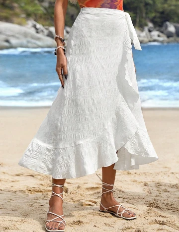 Fusta SHEIN, alb Alb