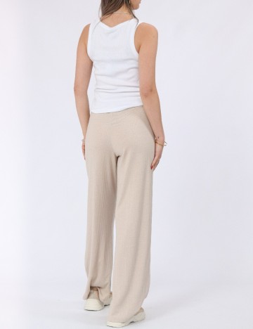 Pantaloni Pieces, crem