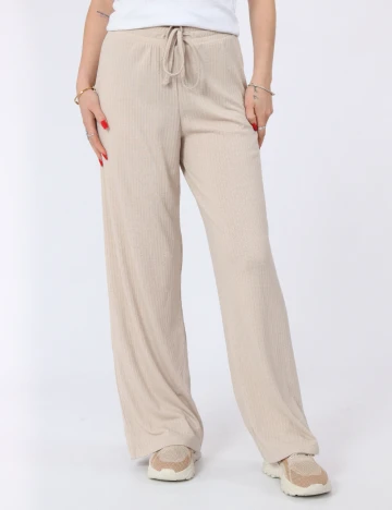 Pantaloni Pieces, crem