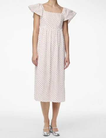 Rochie medie Pieces, alb