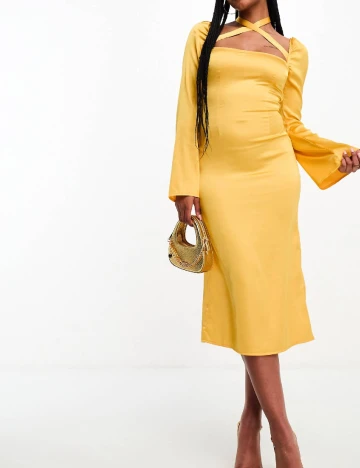 Rochie medie Public Desire, galben Galben