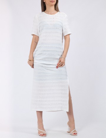 
						Rochie lunga Pieces, alb