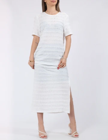 Rochie lunga Pieces, alb