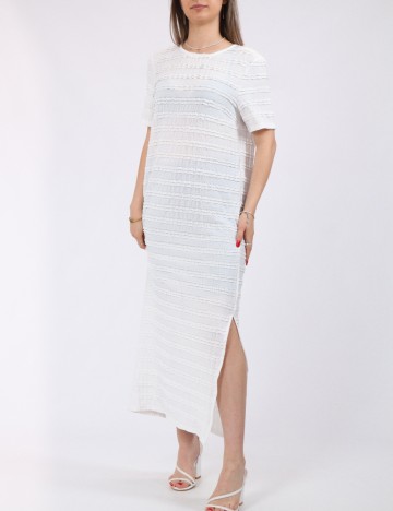 Rochie lunga Pieces, alb