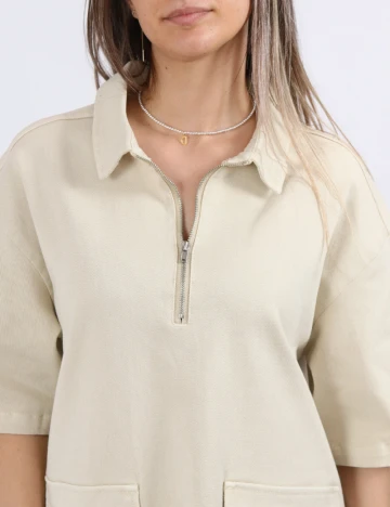 Rochie scurta Pieces, bej