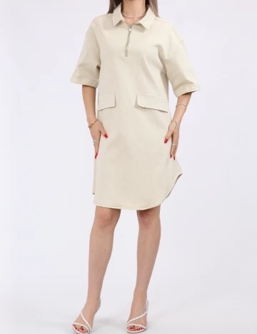 Rochie scurta Pieces, bej