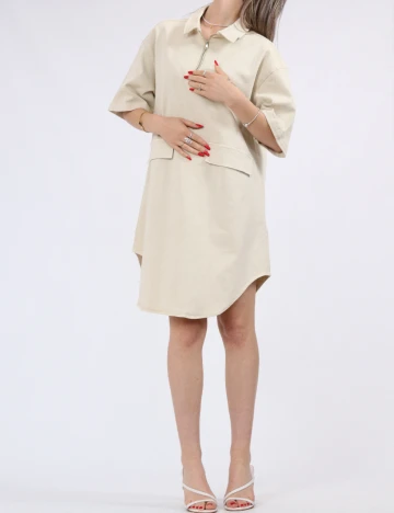 Rochie scurta Pieces, bej