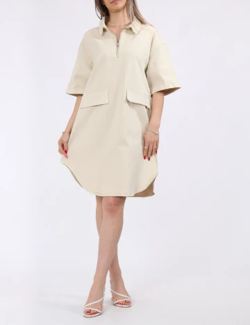 Rochie scurta Pieces, bej