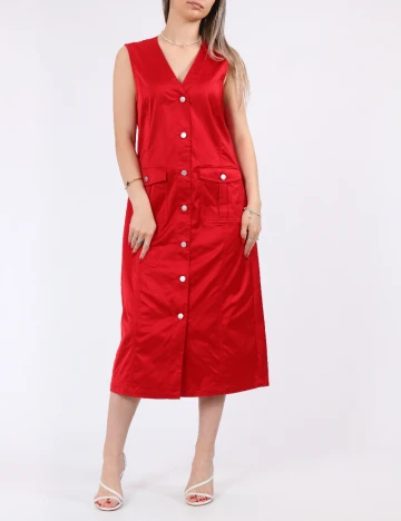 Rochie medie Vero Moda, rosu