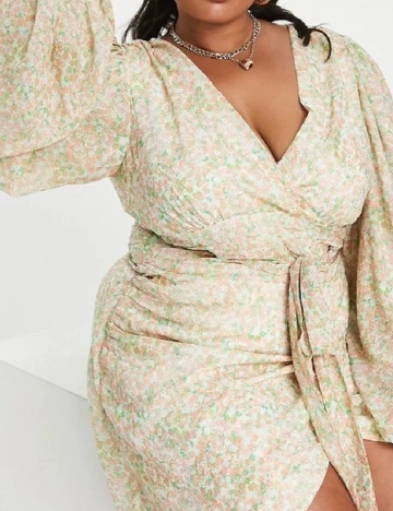 Rochie scurta Pretty Lavish Curve, floral print Floral print