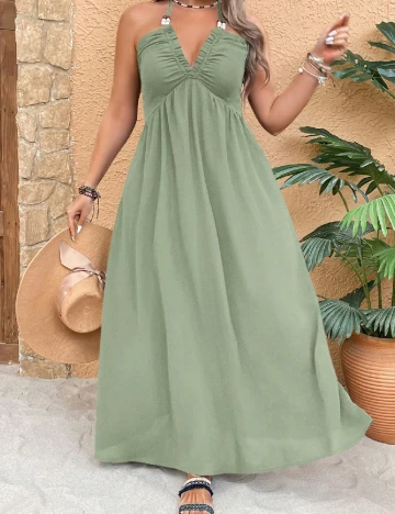 Rochie lunga SHEIN CURVE, verde Verde