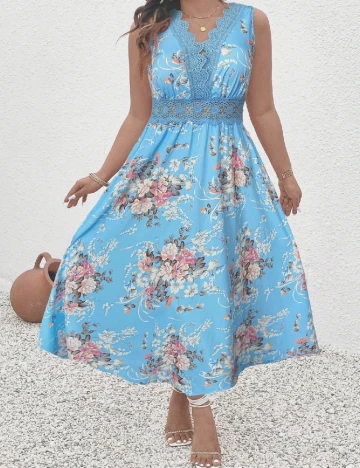 Rochie medie SHEIN CURVE, albastru Albastru