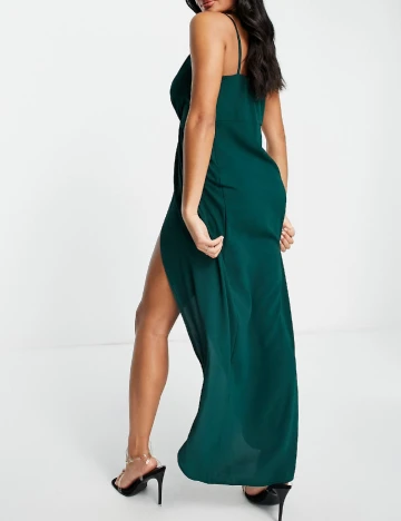 Rochie lunga Femme Luxe, verde