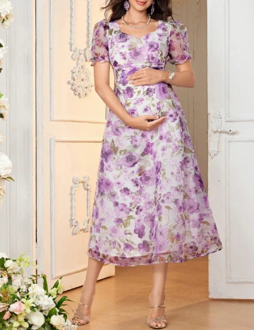 Rochie medie SHEIN Maternity, mov Mov