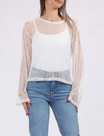 Bluza Pieces, alb