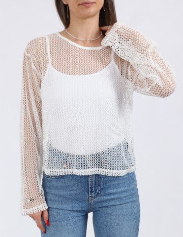 
						Bluza Pieces, alb
